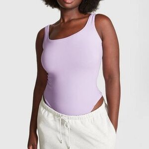 VICTORIA SECERT PINK SCOOP NECK BODYSUIT - LAVENDER SIZE XL (NEW WITH TAGS) A16